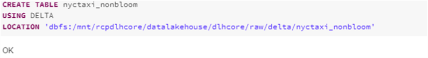 CreateNonBloom Code to create nonbloom copy of delta table data in lake
