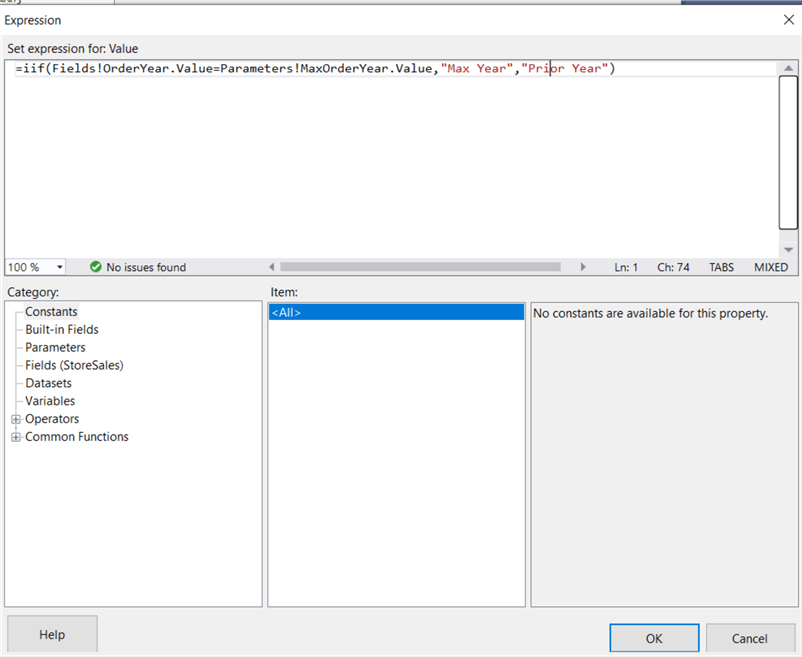 SSRS IIF statement