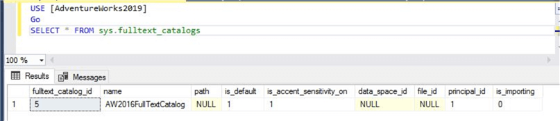 query results