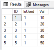 query results
