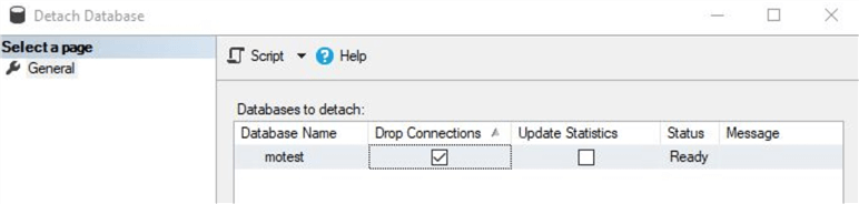 detach sql database