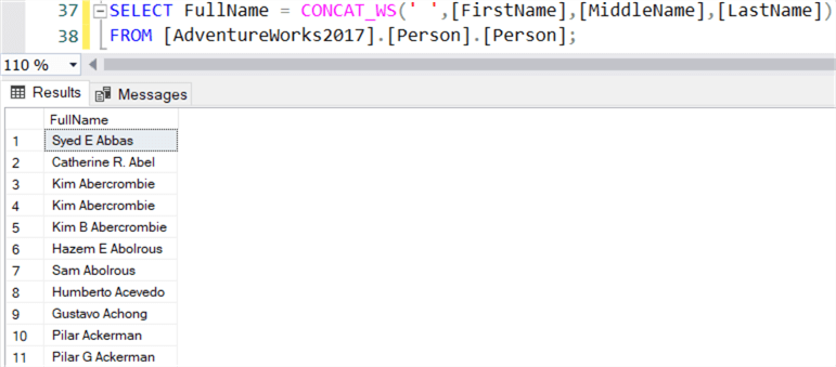 SQL Concatenate Examples