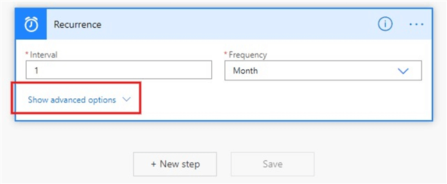 Snapshot of Recurrence flow step 2