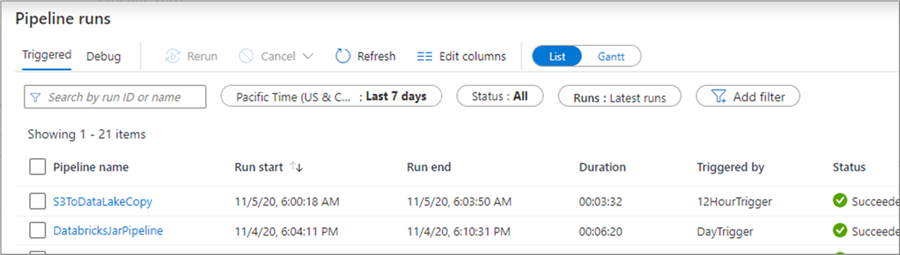 TriggeredPipelineUI UI for visually monitoring ADF pipeline jobs