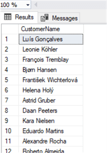 query results