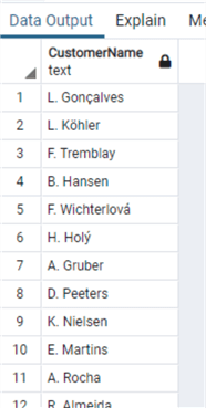 query results