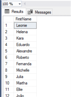 query results