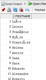 query results