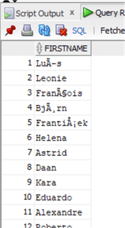 query results