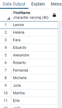 query results