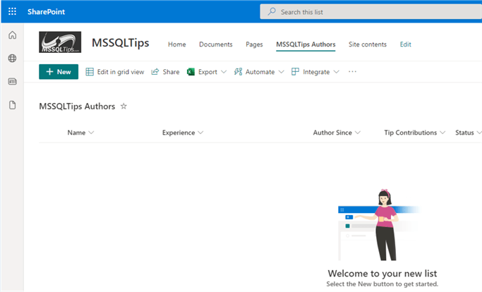 create sharepoint list