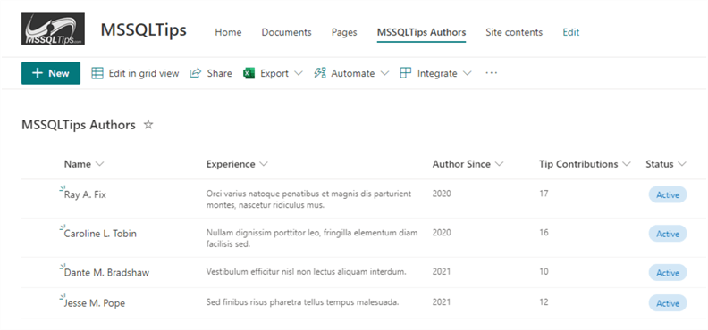 sharepoint list