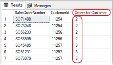 query results