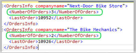query results