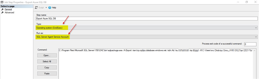 sql agent job step