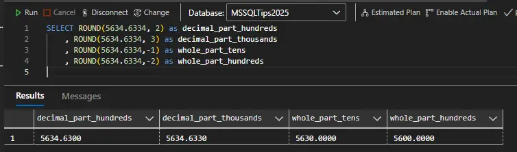 query results for round