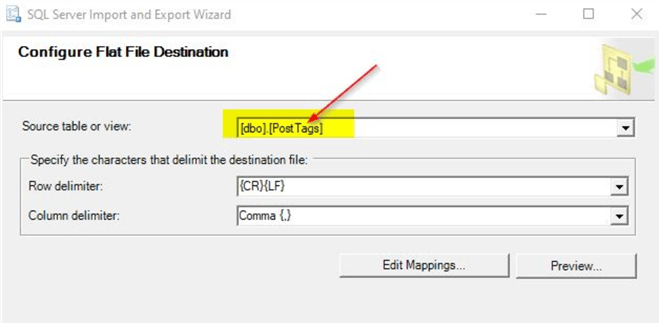sql server import export wizard