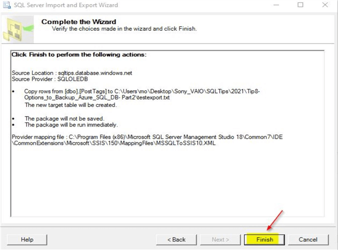 sql server import export wizard
