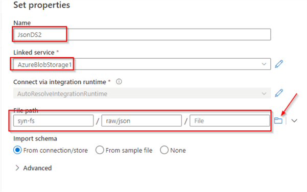 set json properties
