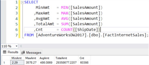 count function over non numerical column
