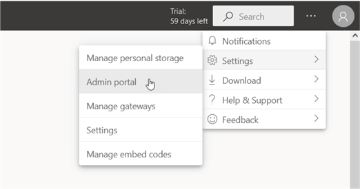 Power BI admin portal