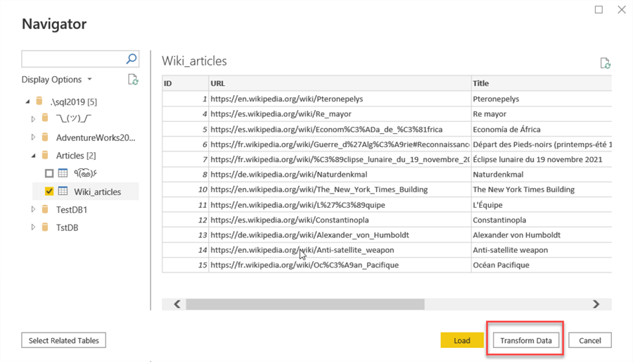 Import data
