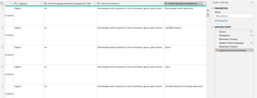 new columns for key phrases