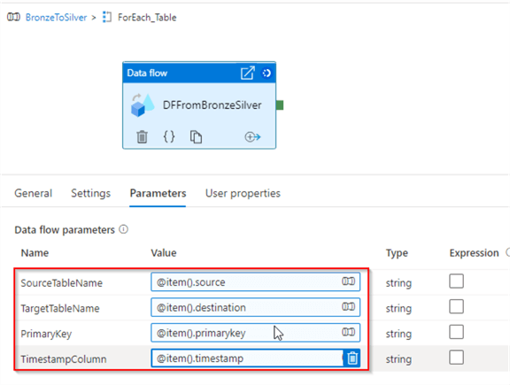 data flow settings