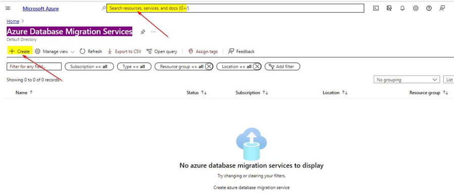 Azure Database Migration Services 