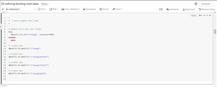 Spark Data Engineering - Create a sample data lake.