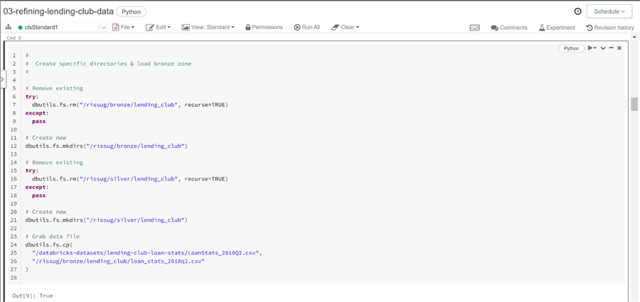 Spark Data Engineering - Create folders for business use case.