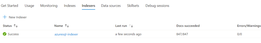 Azure Cognitive Search indexers