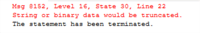 error msg 8152