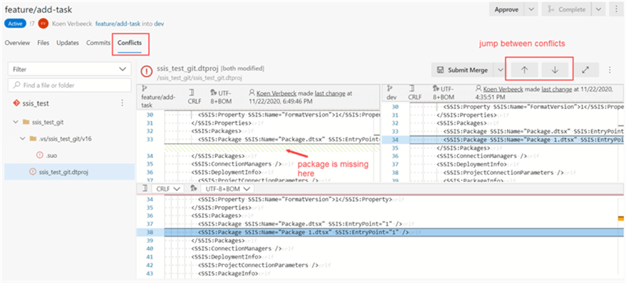 resolve merge conflict in browser