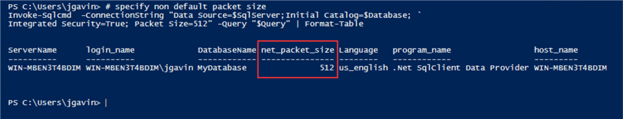 Change Packet Size Used