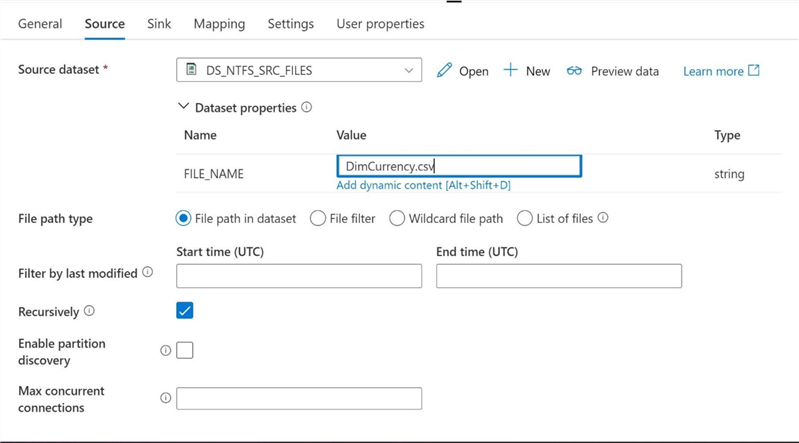 ADF - Tabular Translation Mapping - Copy Activity with Hard Coded Source Information