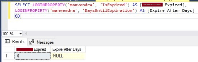 loginproperty result set