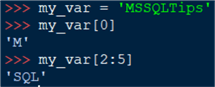 string indexing and slicing