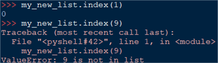 find the index of an element 