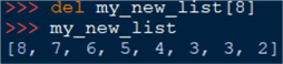 delete the element at index k