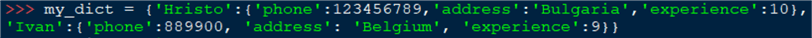 nested dictionary