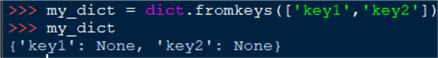 New dictionary from a list of keys