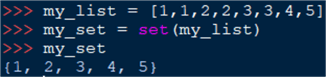 convert a list to a set