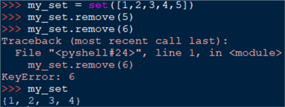 Remove element x from the set a. Returns an error if element not present
