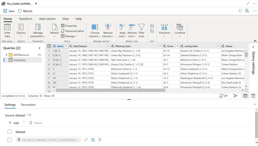 Power Query to build code free transformations in Azure Data Factory