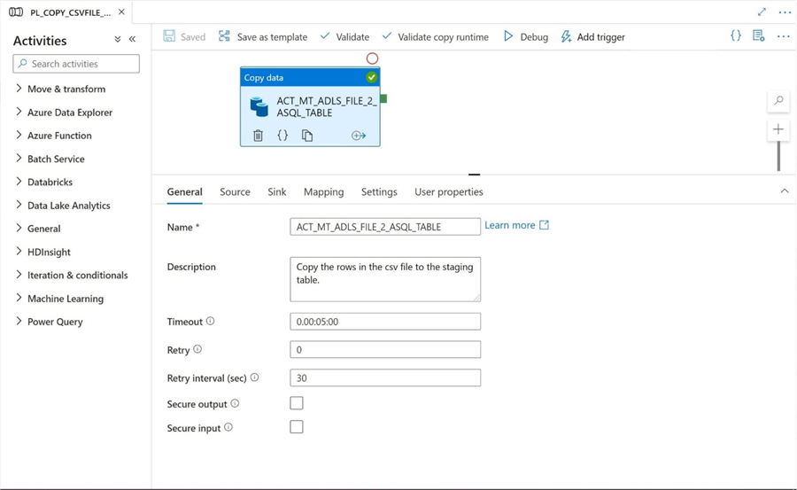 Power Query to build code free transformations in Azure Data Factory