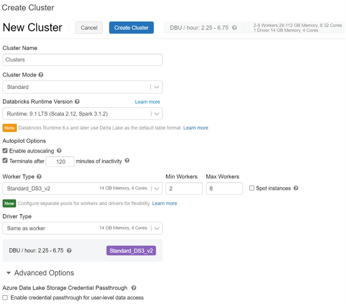 Databricks Storage, Compute and Workspaces