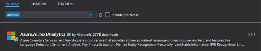 Azure.AI.TextAnalytics