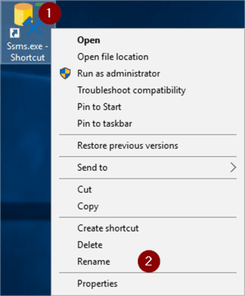 Rename ssms Shortcut