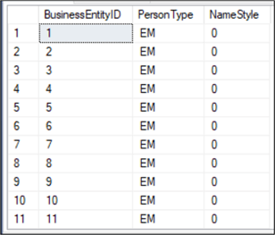 select with specific columns